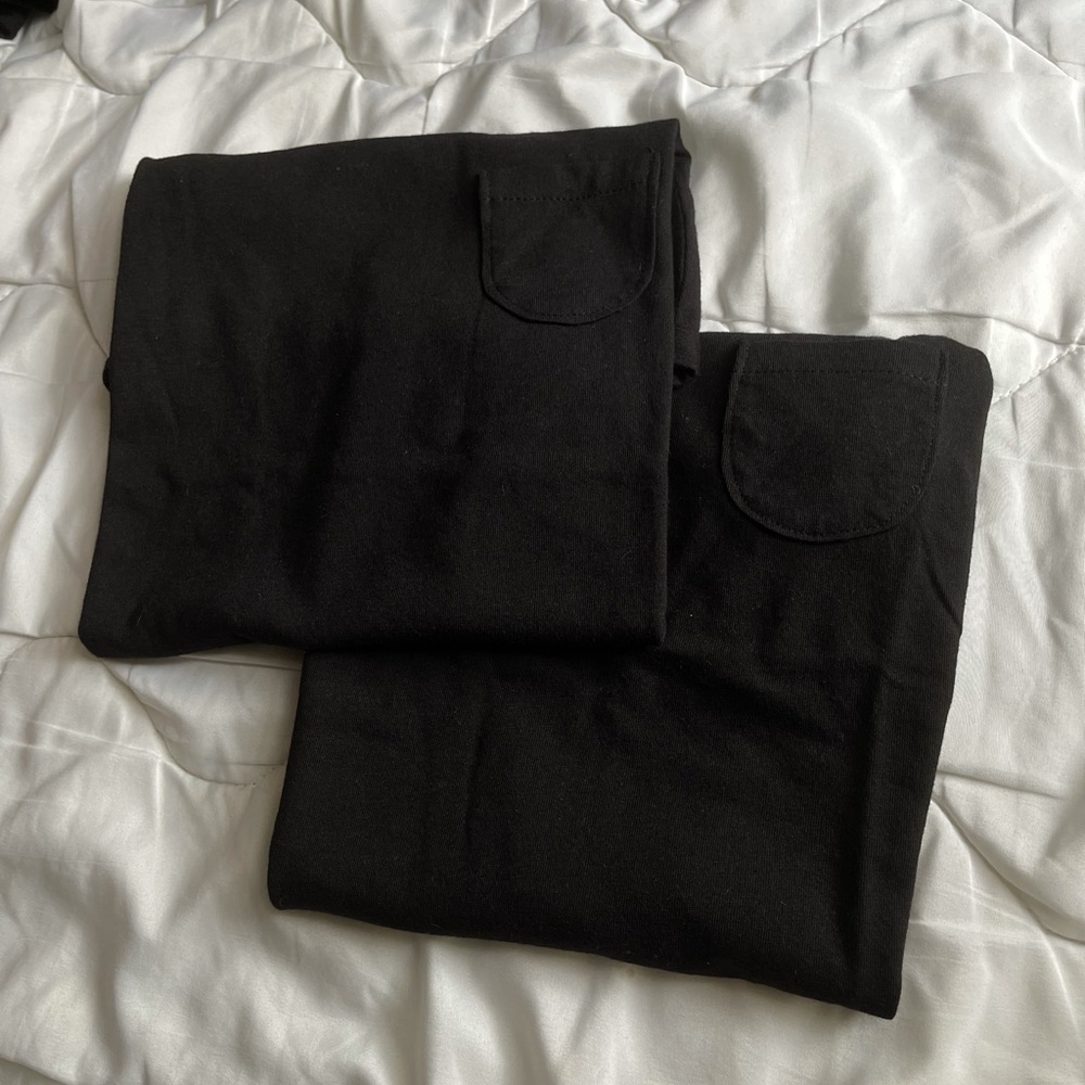 Girls Black Shirt With Pockets (2Pack)